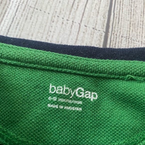 Baby gap navy/green striped polo shirt - Picture 3 of 3
